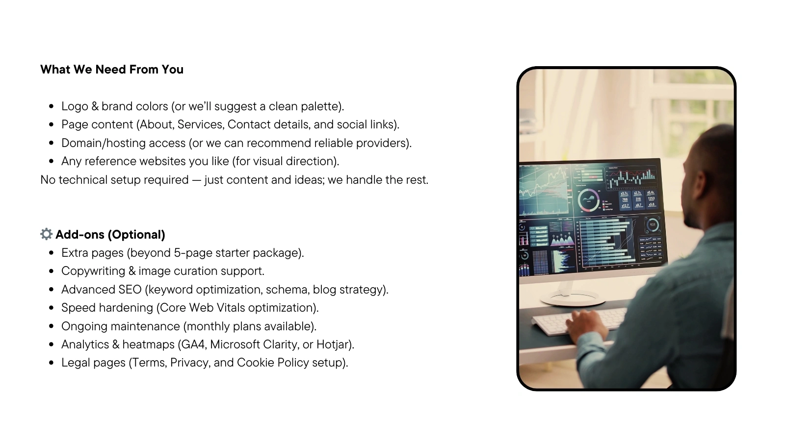 What we need from you